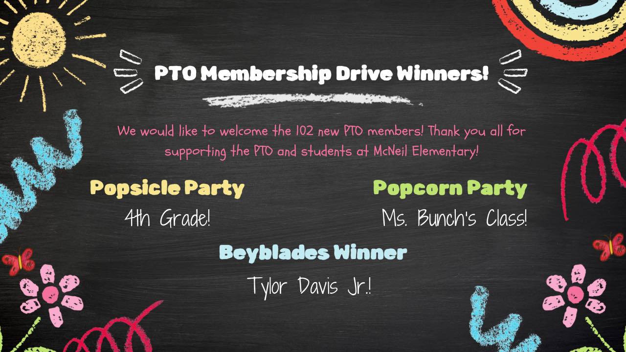 PTO Membership Drive Winners